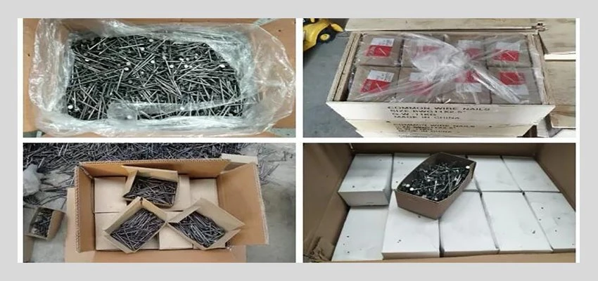 black steel cement nails package